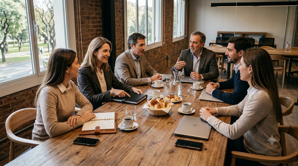 Desayuno de trabajo entre profesionales